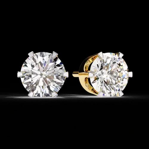 Timeless 6-Prong Round Diamond Studs 2