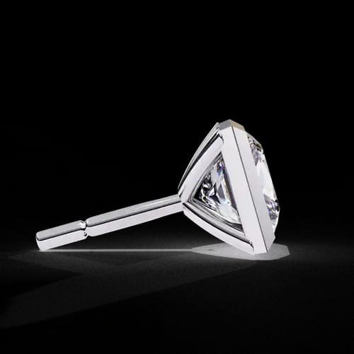 Princess-Cut Bezel Diamond Studs 2