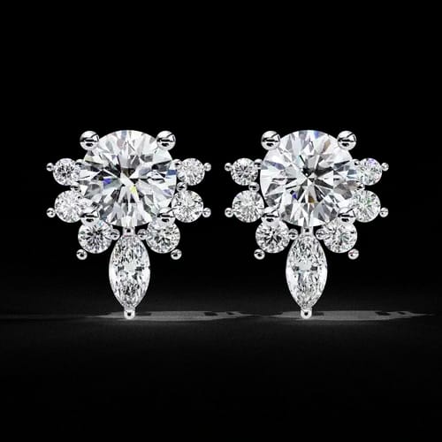 Radiant Bloom Diamond Earrings 1