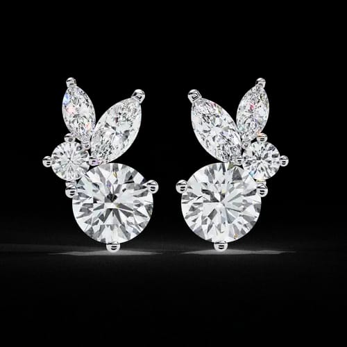 Eternal Leaf Diamond Earrings 1