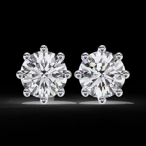 Celestial Six-Prong Solitaire Earrings 2