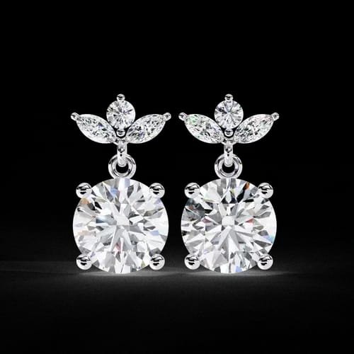 Diamond Bloom Drop Earrings 1
