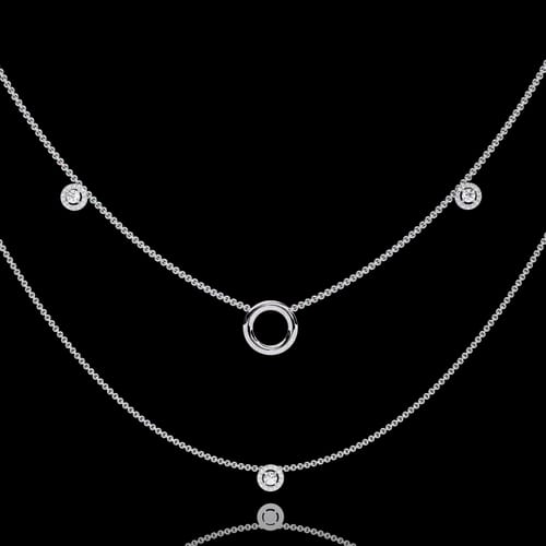 Aura Three-Strand Halo & Circle Layered Necklace 1