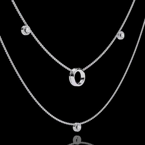 Aura Three-Strand Halo & Circle Layered Necklace 2