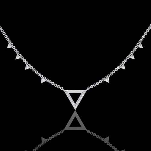 Apex Pavé Chevron & Diamond Fringe Necklace 1