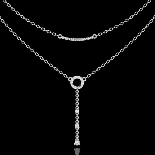 Cascade Layered Lariat Necklace 1