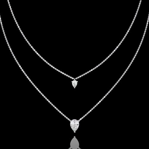 Dewdrop Layered Pear Diamond Necklace 1