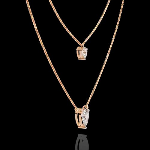 Dewdrop Layered Pear Diamond Necklace 3