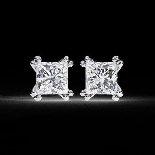 Eterna Princess-Cut Diamond Studs