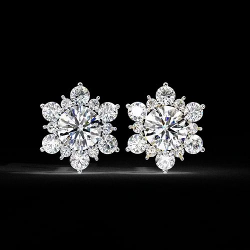 Floral Cluster Diamond Studs
