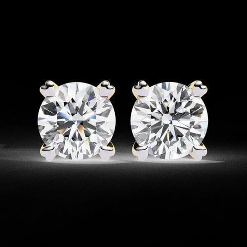 Classic 4-Prong Round Diamond Studs