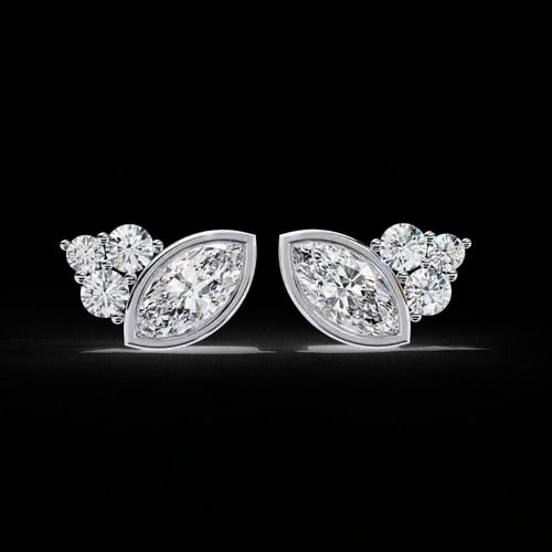 Marquise Cluster Diamond Earrings