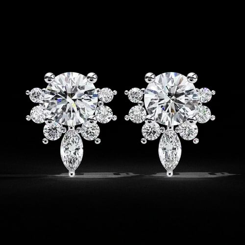 Radiant Bloom Diamond Earrings