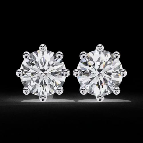 Celestial Six-Prong Solitaire Earrings