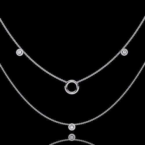 Aura Three-Strand Halo & Circle Layered Necklace