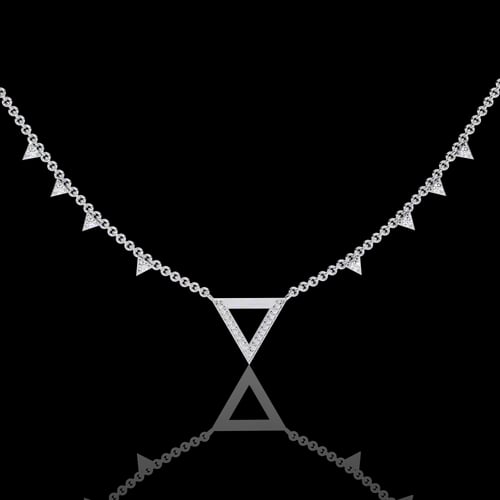 Apex Pavé Chevron & Diamond Fringe Necklace