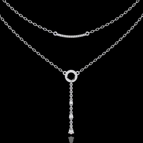 Cascade Layered Lariat Necklace