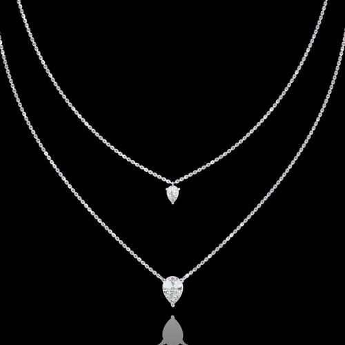 Dewdrop Layered Pear Diamond Necklace