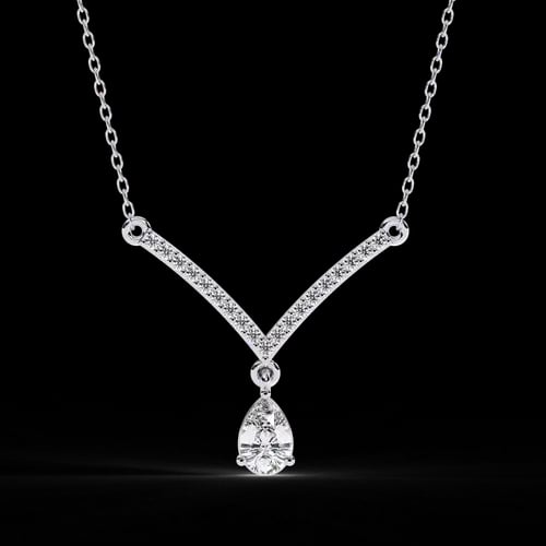 Riviera Pear Drop Chevron Necklace