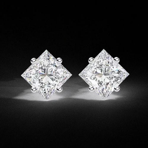 Regal Radiance Princess-Cut Diamond Studs