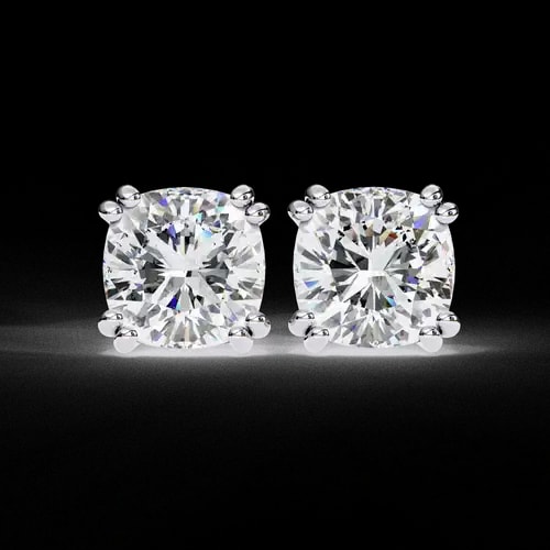 Aurora Cushion-Cut Diamond Studs