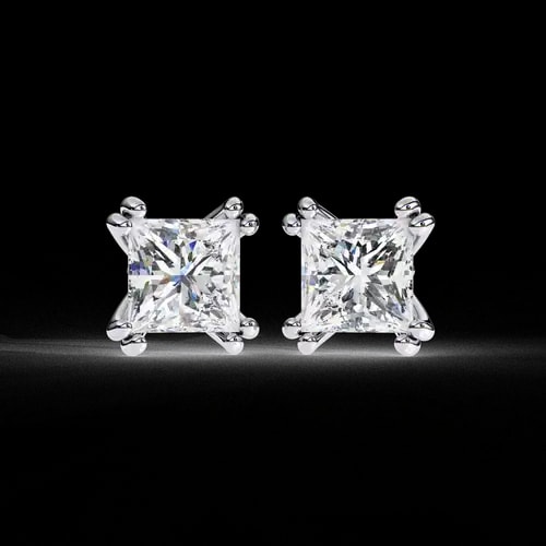 Eterna Princess-Cut Diamond Studs