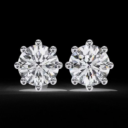 Celestial Six-Prong Solitaire Earrings