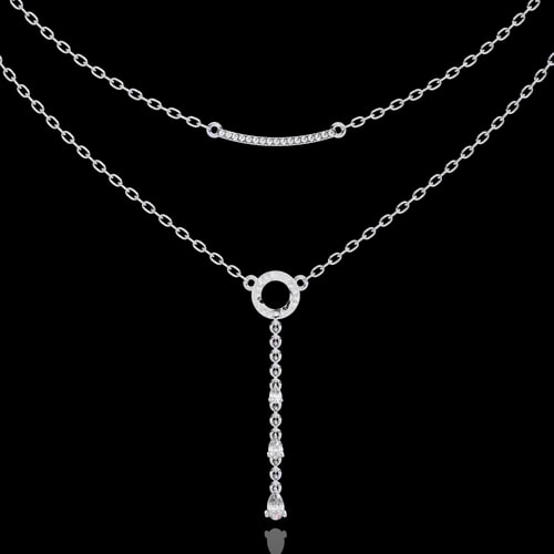 Cascade Layered Lariat Necklace