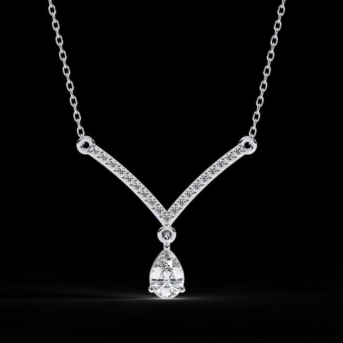 Riviera Pear Drop Chevron Necklace
