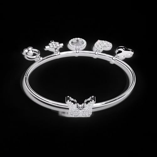 Butterfly Charms Diamond Bangle