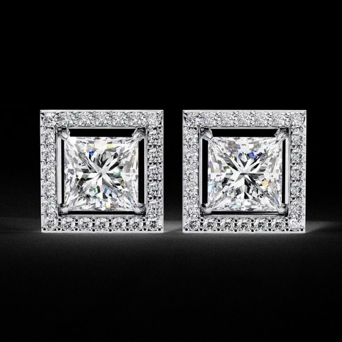 Princess Halo Diamond Studs